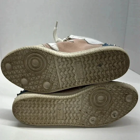 Sandro Albatorock Sneakers High Top Lace Up Shoes Leather Suede Wedge Blue US 9 - Picture 7 of 10